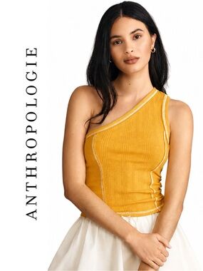 Anthropologie Pilcro Banded One-Shoulder Knit Top